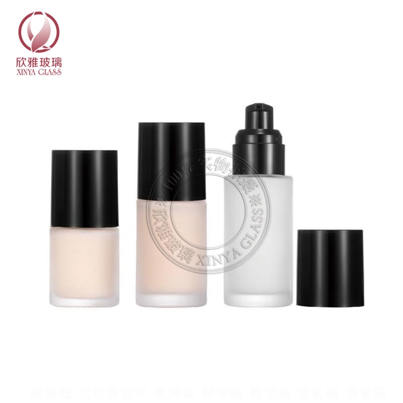 20ml 30ml 40ml liquid foundation pump glass bottles lotion cream cosmetic packaging